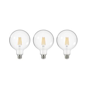 LED žiarovka číra E27 G125 3,8W 3000K 806lm 3er