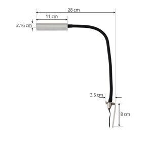 Lindby Flexola LED lampa na čítanie nikel hranatá