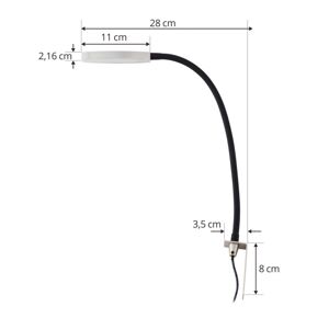 Lindby Flexola LED lampa na čítanie, nikel okrúhla