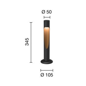 Podstavná lampa Louis Poulsen Flindt, 927 čierna 35 cm základňa 24 V