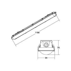 BRUMBERG Humid One Pro LED svietidlo DALI 119 cm