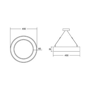 BRUMBERG Biro Circle Ring5 Ø 45 cm hore/dole CA čierna 3000 K