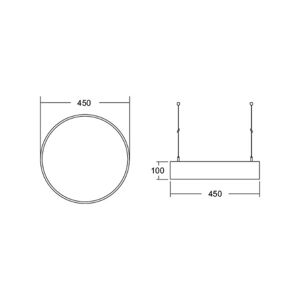 BRUMBERG Biro Circle 10, Ø 45 cm, priamy, DALI, biely, 4000 K