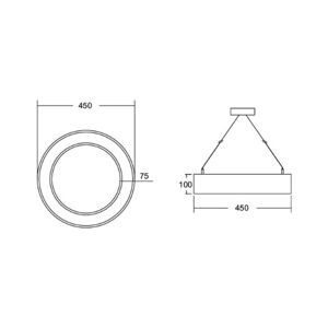 BRUMBERG Biro Circle Ring direct Ø 45cm on/off čierna 3000K