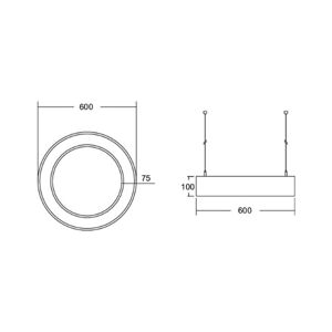 BRUMBERG Biro Circle Ring10 up/down Ø 60 cm DALI čierna 830