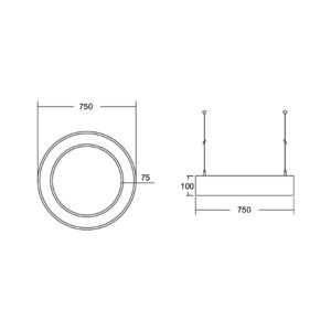 BRUMBERG Biro Circle Ring up/down Ø75 75W on/off čierna 840