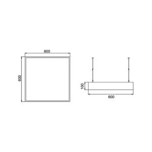 BRUMBERG LED závesné svietidlo Biro Square on/off, čierne, 3000K