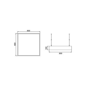 BRUMBERG LED závesné svetlo Biro Square on/off, strieborná, 4 000K