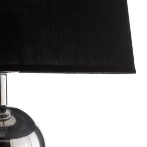 Textilná stolová lampa Fulda tienidlo čierna chróm