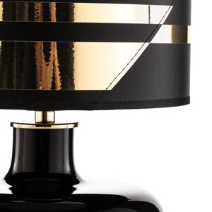 Textilná stolná lampa Bodo, čierno-zlatá