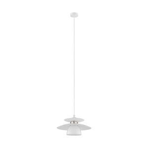 Závesná lampa Brenda, biela/matný nikel