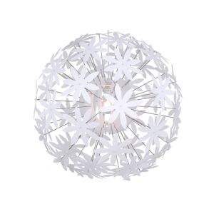 Závesná lampa Stella z plastových kvetov, biela