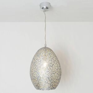 Závesná lampa Cavalliere, striebro, Ø 34 cm