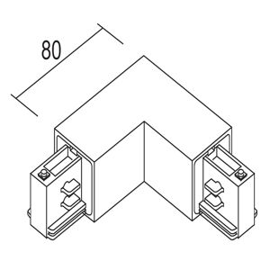 Ivela 90° roh zem von pre LKM quadro, biely