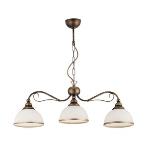 Závesná lampa s trámom Casale, 3-pl. dĺžka 74 cm