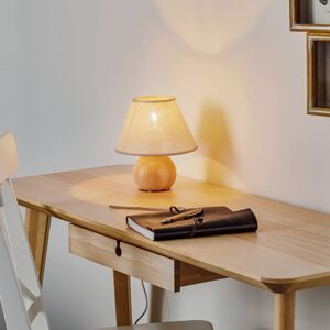 Stolná lampa Gill, drevo prírodné/tienidlo béžové