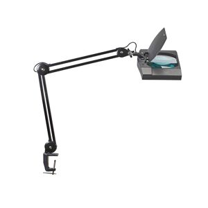 MAULvitrum LED lupa so svorkou, čierna