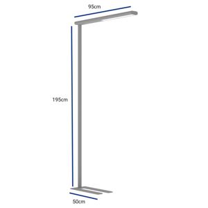 Stojaca LED lampa MAULjet, stmievateľná strieborná