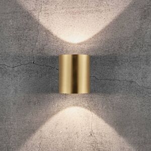 Vonkajšie nástenné LED Canto 2, 10 cm, mosadz