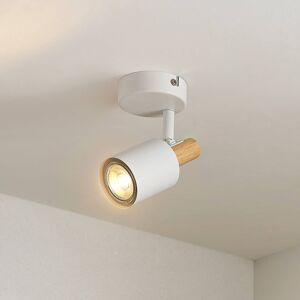 Nástenné bodové svietidlo Lindby Junes, 1 svetlo, výška 15 cm, biela