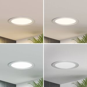 Prios LED vstavané svietidlo Cadance, strieborné, 22 cm, CCT, IP44