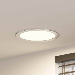 Prios LED vstavané svietidlo Cadance, strieborné, 24 cm, CCT, IP44
