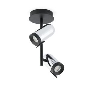 FARO Barcelona Faro 43534 - Bodové svietidlo ORLEANS 2xGU10/8W/230V strieborná/čierna