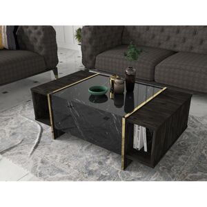 Konferenčný stolík VEYRON 37,3x103,8 cm čierna/zlatá